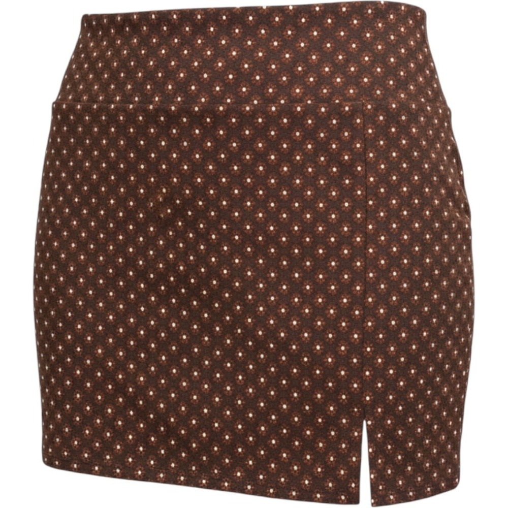 Ultra Flirt Brown Floral Mini Skirt Front Slit Size 2X